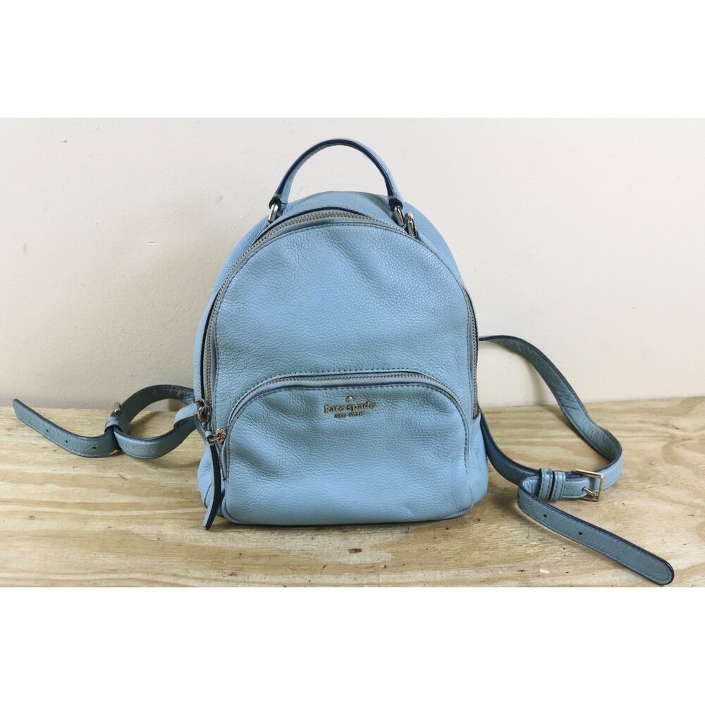 Kate Spade Backpack Blue Pebble Leather Jackson Small Bag